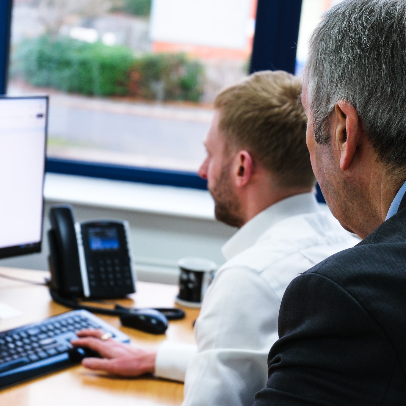 Office team reviewing the details of a planned relocation